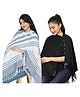 Nene Mother's Multi-Purpose Large Size Nursing Feeding Scarf Wrap Stole Stripes Pack of 2 - Multicolor