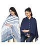 Nene Mother's Multi-Purpose Large Size Nursing Feeding Scarf Wrap Stole Stripes Pack of 2 - Multicolor