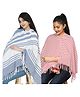 Nene Mother's Multi-Purpose Large Size Nursing Feeding Scarf Wrap Stole Stripes Pack of 2 - Multicolor