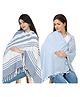 Nene Mother's Multi-Purpose Large Size Nursing Feeding Scarf Wrap Stole Stripes Pack of 2 - Multicolor