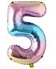 Shopperskart Five Number Helium Foil Balloon - Length 32 cm