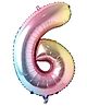 Shopperskart Six Number Helium Foil Balloon - Length 32 cm