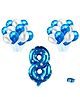 Shopperskart 8 Printed 16 inch Number Toy Foil Balloon Helium Quality With Metallic Balloons For Birthday Party Decoration Blue- Pack of 32