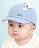 Ziory Aeroplane Appliqued Bus Patch Embroidered Beanie Cap - Blue