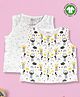 Kidbea Pack Of 2 Bamboo Sleeveless Night Time & Star Printed Jhablas - White