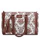 The Clownfish Lorna Tapestry Handicraft Fabric & Faux Leather Handbag - Magenta Floral