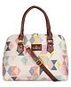 The Clownfish Montana Series Printed Handicraft Fabric & Faux Leather Handbag - Multicolour