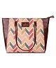 The Clownfish Valentine Printed Handicraft Fabric & Faux Leather Handbag Bag - Cream