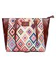 The Clownfish Valentine Printed Handicraft Fabric & Faux Leather Handbag Bag - Blue