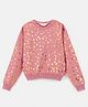 Primo Gino 100% Cotton Knit Full Sleeves Sweater Rosegold Artwork Design - Pink