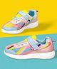 KazarMax Hopits Striped Designed Colour Blocked Sneakers - Peach