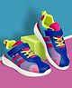 KazarMax Hopits Neon Abstract Designed Velcro Closure Sneakers - Blue