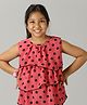Kiddopanti Sleeveless Polka Dots Printed Layered Top - Dull Pink