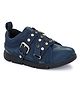Fresh1947Feet Studded Layered Buckle Closure Sneakers - Navy Blue
