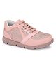 Fresh1947Feet Flowers Embroidered & Sequin Embellished Laced Up Sneakers - Pink