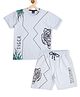 CAVIO Half Sleeves Forest Theme Tiger Printed Co Ord Set - Sky Blue