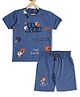 CAVIO Half Sleeves Sports Theme Printed Co Ord Set - Blue