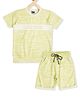CAVIO Half Sleeves Abstract Distinct Lines Printed Co Ord Set - Sea Green