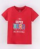 Cucumber Cotton Sinker Half Sleeves T-Shirt Text Print - Red