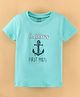 Cucumber Cotton Sinker Half Sleeves T-Shirt Anchor Print - Blue