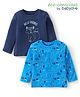 Babyoye 100% Organic Cotton With Eco Jiva Finish Full Sleeves T-Shirt With Wild Animals Print Pack Of 2 - Navy Blue