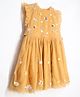 Cherry Crumble By Nitt Hyman Frilled Sleeves Floral Embroidered Dress - Orange