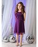 Lilpicks Couture One Shoulder Full Sleeves Shimmer Embellished Ruffled Bodice Party Dress - Purple