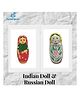Funwood Games Indian Traditional Wooden Nesting Doll & Russian Matryoshka Wooden Dolls- Set 2 Assorted Color