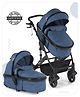 Babyhug Majestic Stroller Cum Carry Cot With Canopy - Royal Blue