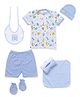 Montaly Clothing Basket Gift Set Pack Of 8 Bear Print - Blue White