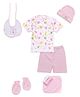 Montaly Clothing Basket Gift Set Pack Of 8 Rabbit Print - Pink White