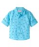 Babyhug Cotton Woven Full Sleeves Shirt Sports Print - Blue