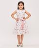 Tiny Girl Sleeveless All Over Polka Dot & Botanical Printed Fit & Flare Dress - Pink