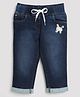 Tiny Girl Super Sweet Patch Appliqued Capri Jeans - Dark Blue