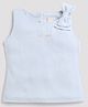 Tiny Girl Sleeveless Bow Appliqued Crumpled Design  Top - Powder Blue