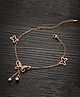 Yellow Chimes Butterfly Anklet Rose Gold Plated Butterfly Charm Stainless Steel Anklet - Golden