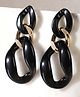 Yellow Chimes Long Thick Link Chain Dangler Earrings - Black