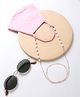 Yellow Chimes Sunglasses or Face Mask Pink Crystal Chain for Women - Golden