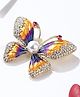 Yellow Chimes Butterfly Shaped Fashionable Brooch - Multicolor