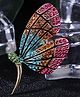 Yellow Chimes Butterfly Shaped Fashionable Brooch - Multicolor