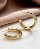 Yellow Chimes Gold Plated Half Hoop Earring - Golden