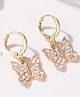Yellow Chimes Earrings for Women and Girls Rosegold Crystal Hoops | Rose Gold Plated Butterfly Shaped Hoop Earrings | Birthday Gift for girls and women Anniversary Gift for Wife