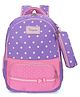 Tinytot Stylish & Trendy Water Resistant Backpack Bag with Pencil Pouch Purple - 18 Inches