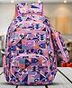 Tinytot 26 Litre Stylish & Trendy Water Resistant Hi Storage School Collage Travel Backpack Bag with Pencil Pouch Pink & Purple - 18 Inch
