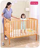Babyhug Malmo Wooden Cot with 3 Level Height Adjustment & Plug and Play Assembly  Natural| Solid Pinewood