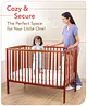 Babyhug Malmo Wooden Cot with 3 Level Height Adjustment & Plug and Play Assembly  Walnut Color| Solid Pinewood