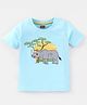 Babyhug Cotton Jersey Half Sleeves T-Shirt Rhino Print - Blue