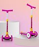 NHR Smart Kick Scooter with 3 Level Adjustable Height & Foldable Stricture- Pink