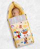 Baby Moo Zebra in Pram Premium Carry Nest Velvet With Fur Lining Sleeping Bag - Yellow