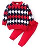 Babyhug Knit Full Sleeves Argyle Baby Sweater Set - Multicolor
